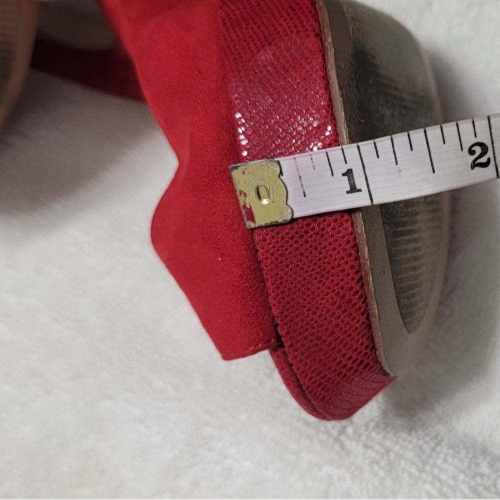 Nine West Red Peep-Toe Platform Heels - Picture 3 of 3